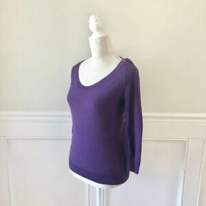 Gap Purple Cotton Scoop Neck Sweater XS